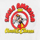Chuck E Cheese's Say Smile America T-shirt White Mens Retro Restaurant Tee