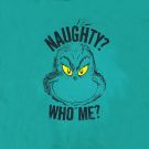 New Men's Dr Suess The Grinch Naughty Who Me? Green Retro Vintage T-Shirt Tee