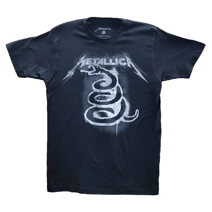 Men's Metallica Black Rock N Roll Album Art Vintage Retro Snake T-Shirt Tee New
