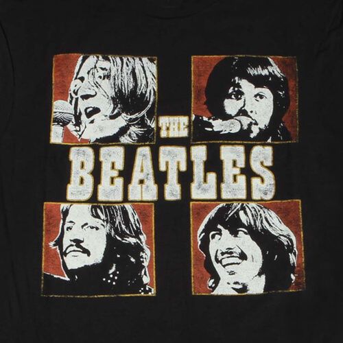 The Beatles Tour Band Rock Pop Vintage Retro Classic Black Men's New T-Shirt