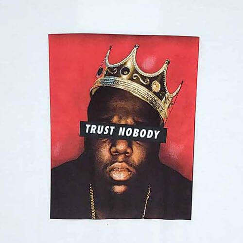 Men's Notorious BIG B.I.G. Biggie Smalls Retro White Trust Nobody T-Shirt Tee