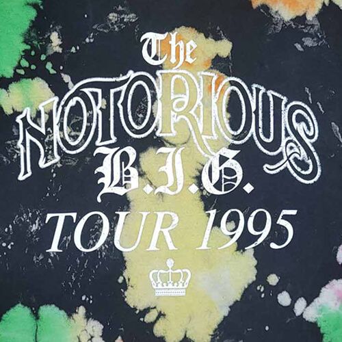 Men's The Notorious BIG B.I.G. Biggie Smalls Retro Tie Dye Tour 1995 T-Shirt Tee