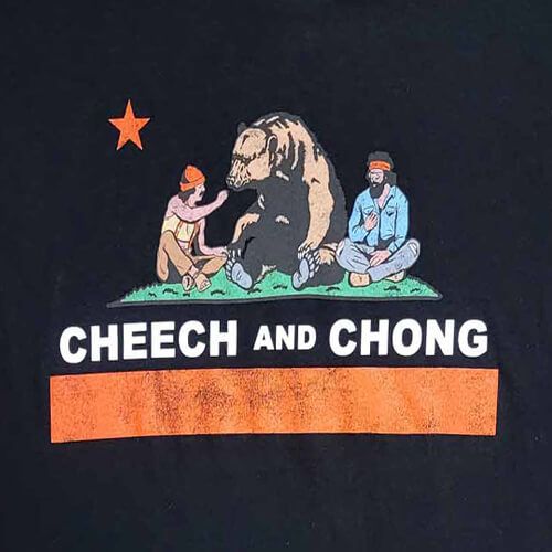 Men's Cheech and Chong Black Vintage Comedy T-Shirt Retro California Tee New