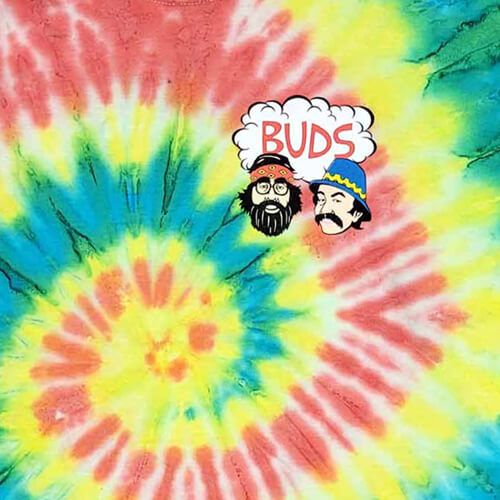 Men's Cheech & Chong Buds Tie Dye Red Retro Vintage Comedy T-Shirt Classic Tee