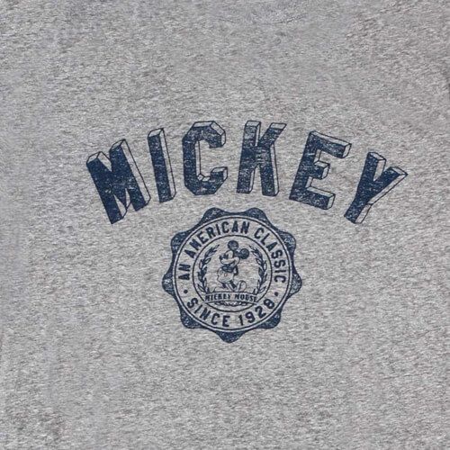 New Disney Disneyland Mickey Mouse An American Classic T-Shirt Tee Gray Vintage