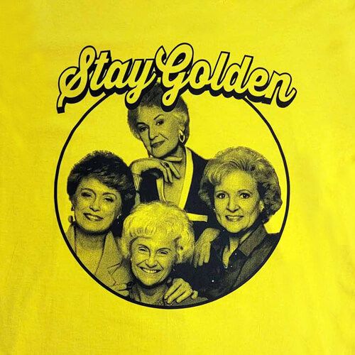Men's The Golden Girls Cast Stay Golden Retro Vintage Yellow T-Shirt Tee New
