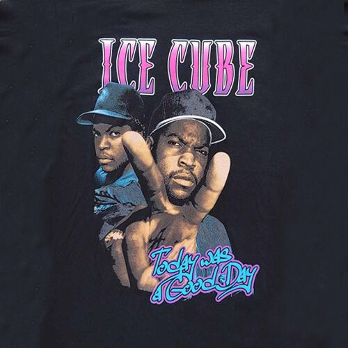 New Men's Ice Cube Today Was A Good Day Black Vintage Hip Hop Rap T-Shirt Tee