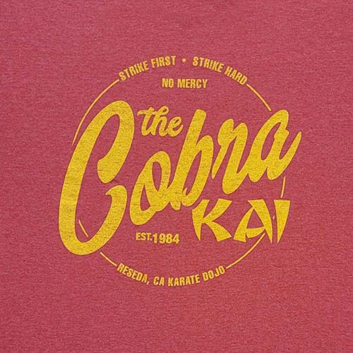 Men's Karate Kid Cobra Kai Dojo No Mercy Red Vintage Retro T-Shirt 80s 90s Tee