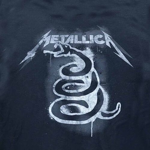 Men's Metallica Black Rock N Roll Album Art Vintage Retro Snake T-Shirt Tee New