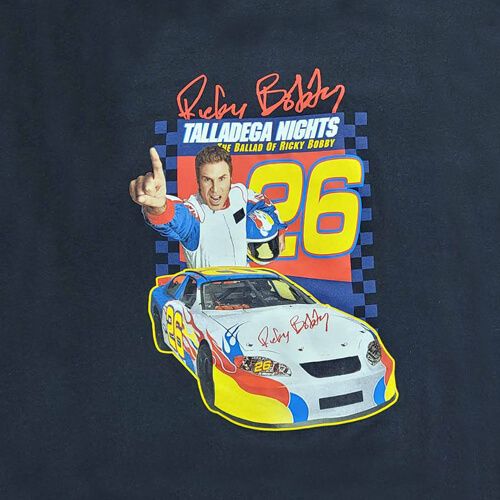 Men's Talladega Nights Ricky Bobby Will Ferrell Movie Racing T-Shirt Tee Retro